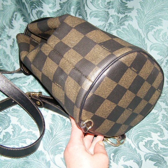 RARE Fendi Backpack/Sling bag Unisex Chess Board Pattern - Picture 11 of 14